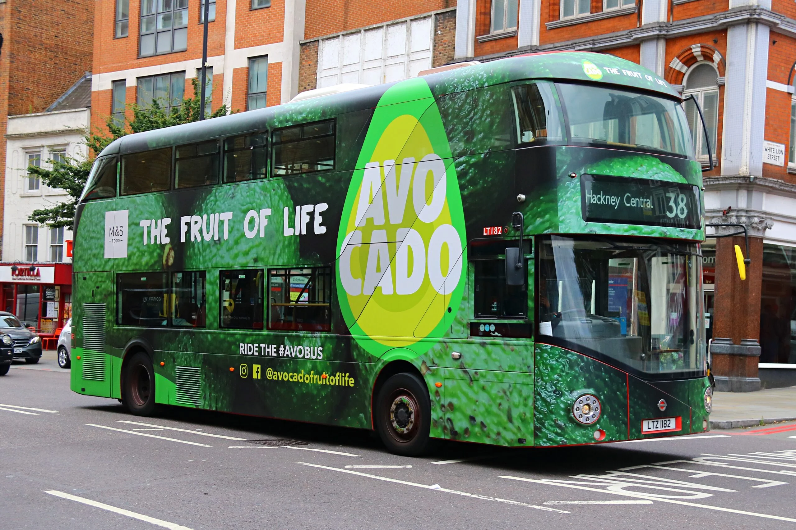 London Bus Wrap Advertising. M&S Avocado Campaign.