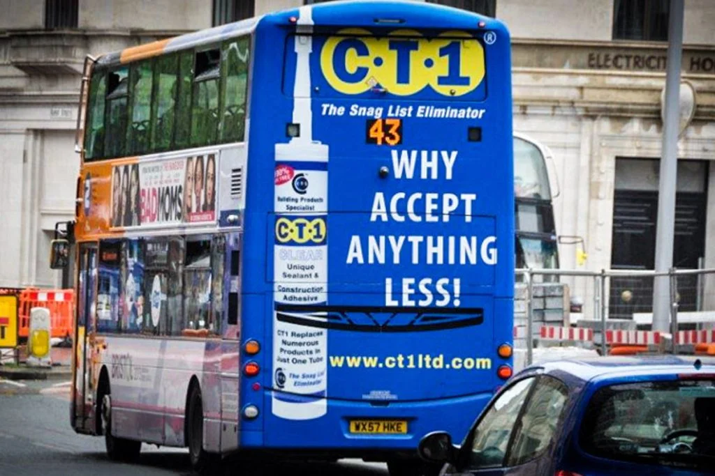 Bus rear advertising