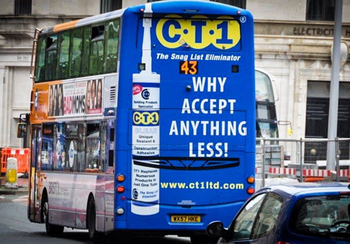 Bus rear advertising